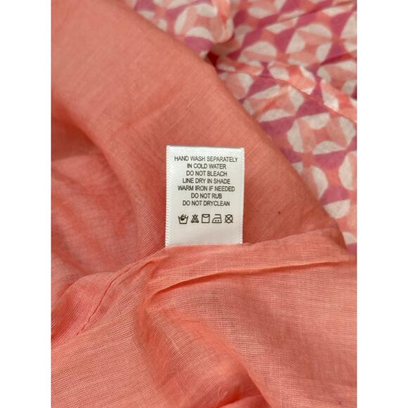 NWT Ro's Garden Helsinki Maxi Puff Sleeve Cotton Dress Tie Waist Pink Garcon XS - Picture 7 of 7